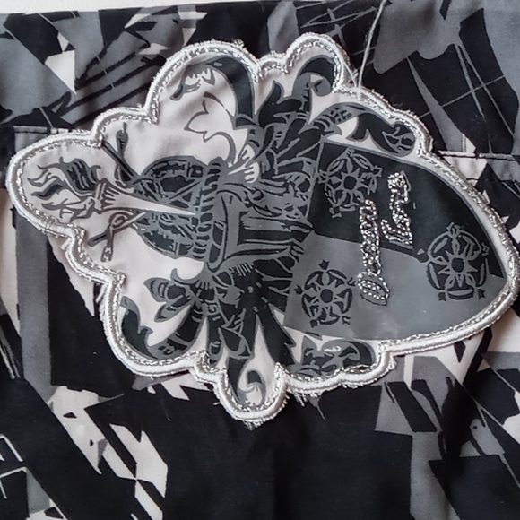 OCEAN CORE N BNWOT SZ 36 MENS BLK w GREY n WHITE BOARD SHORTS - Picture 5 of 12